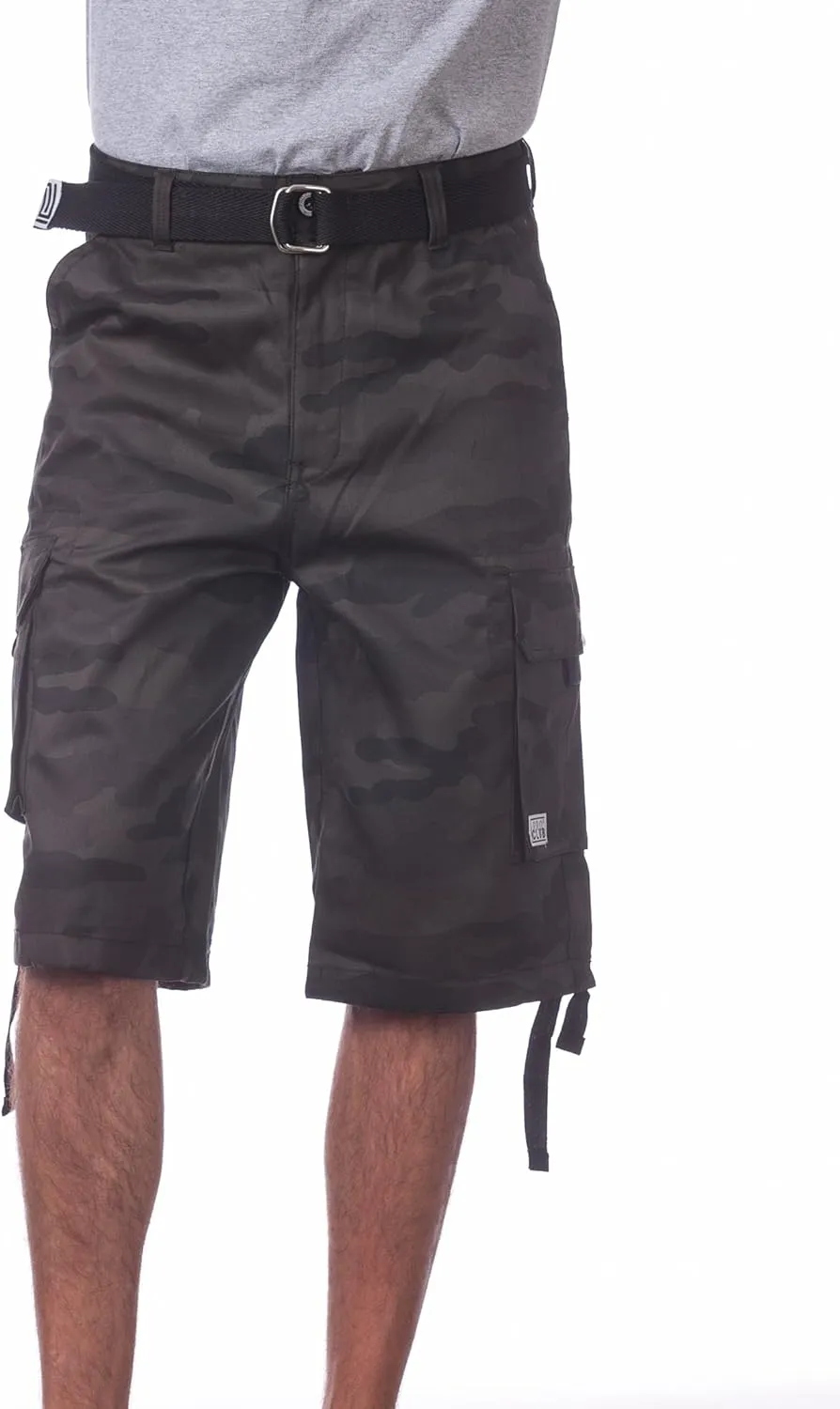 Pro Club Men's Cotton Twill Cargo Shorts with Belt - Regular and Big & Tall Sizes