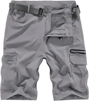 Quick Dry Hiking Shorts Men's Cargo Casual Outdoor 4-Way Stretchy Lightweight Summer Short with Multi Pockets 30-46 (No Belt)