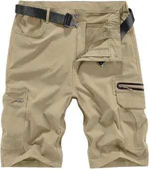 Quick Dry Hiking Shorts Men's Cargo Casual Outdoor 4-Way Stretchy Lightweight Summer Short with Multi Pockets 30-46 (No Belt)