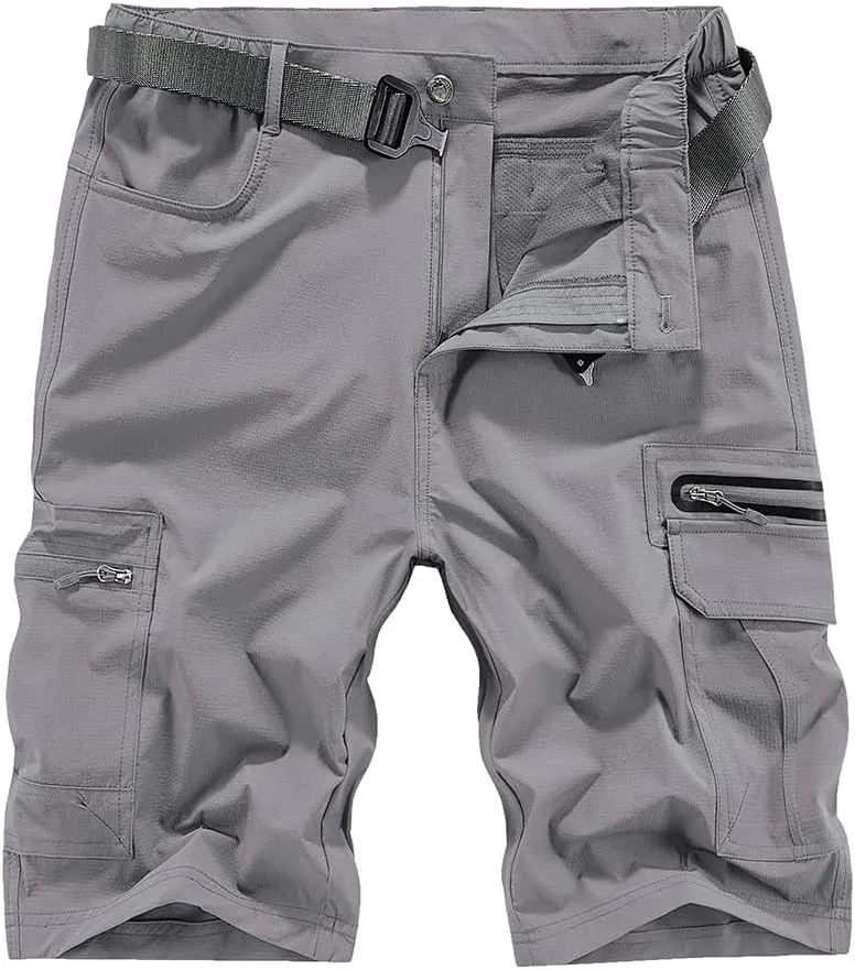 Quick Dry Hiking Shorts Men's Cargo Casual Outdoor 4-Way Stretchy Lightweight Summer Short with Multi Pockets 30-46 (No Belt)