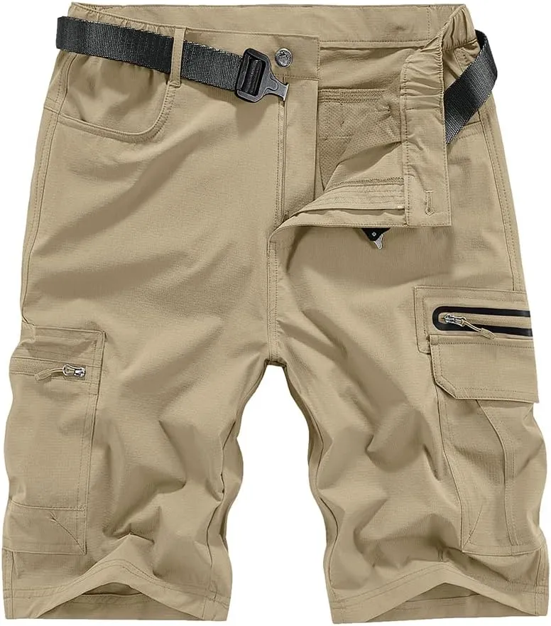 Quick Dry Hiking Shorts Men's Cargo Casual Outdoor 4-Way Stretchy Lightweight Summer Short with Multi Pockets 30-46 (No Belt)