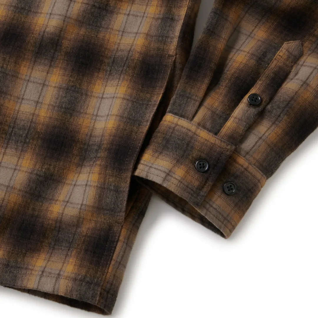 QUILTED LINED PLAID NEL SHIRT