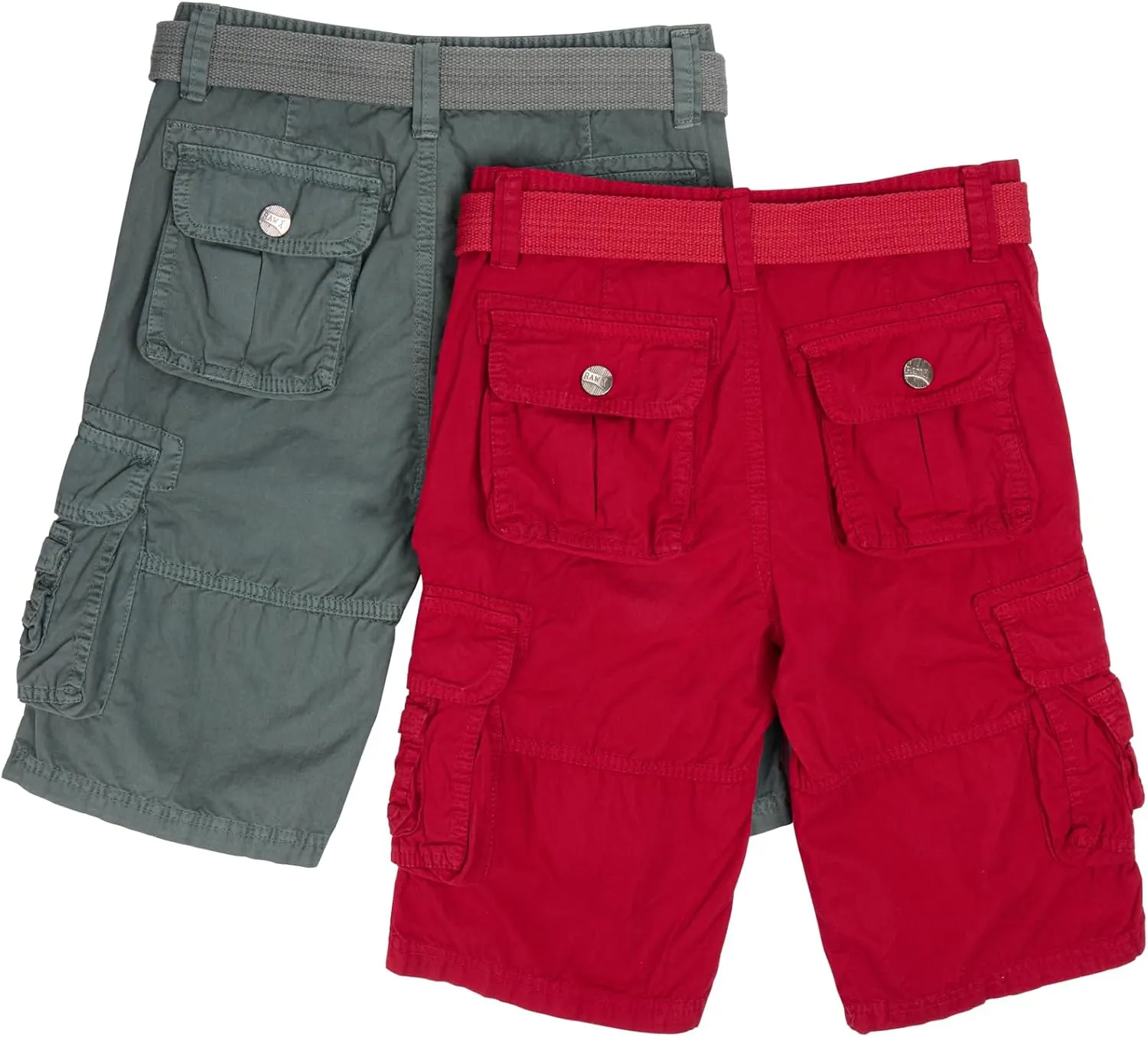 Raw X Boys Cargo Shorts 8-18 | 100% Cotton Belted Twill Boys, Teen and Youth Cargo Short |