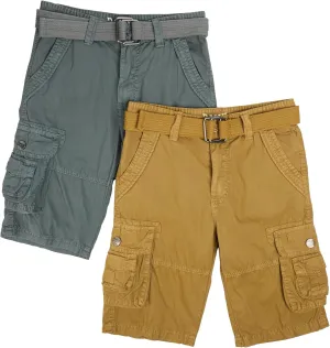 Raw X Boys Cargo Shorts 8-18 | 100% Cotton Belted Twill Boys, Teen and Youth Cargo Short |