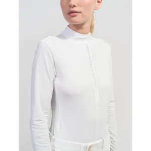 Samshield Ladies Long Sleeved Competition Shirt Julia Crystal Leaf White