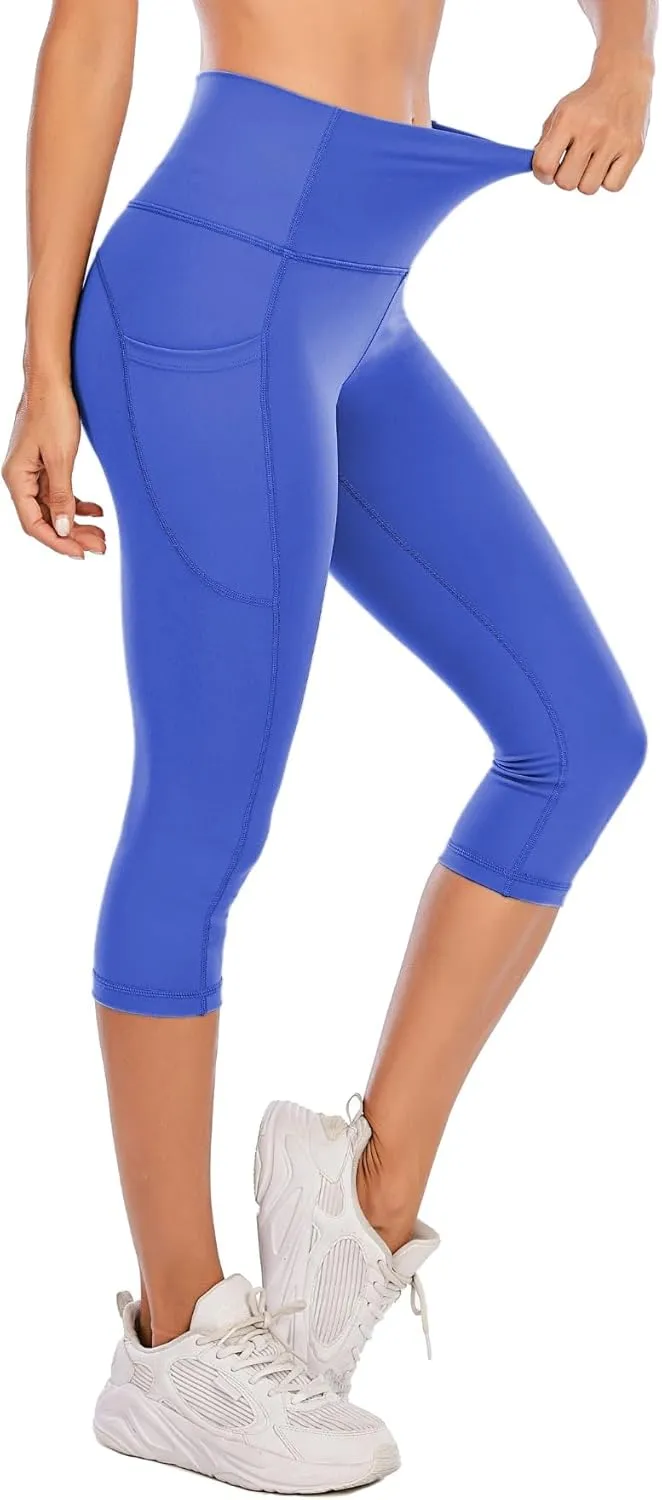 Steppe Naked Feeling High Waisted Yoga Pants Women's Workout Capris Leggings with Pockets