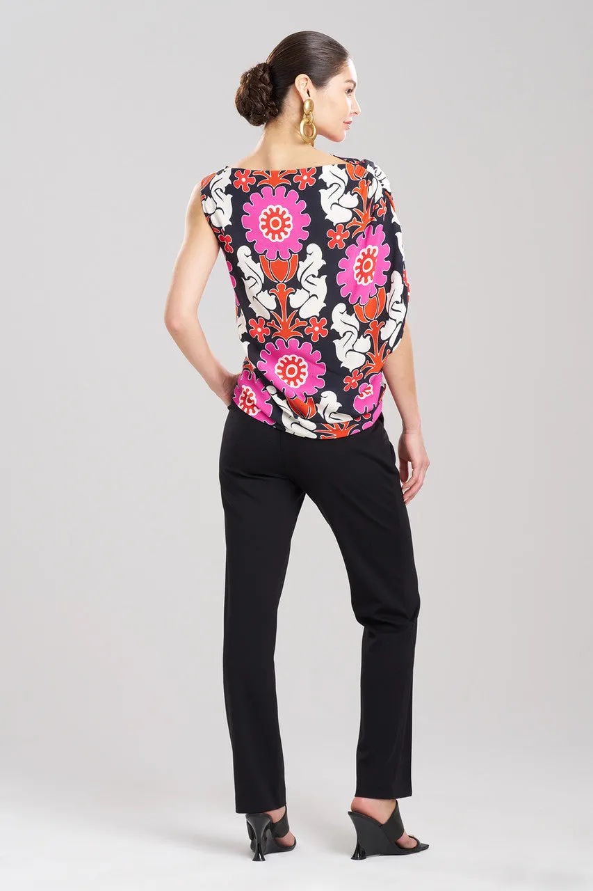 Talitha Crepe Sleeveless Drape Top