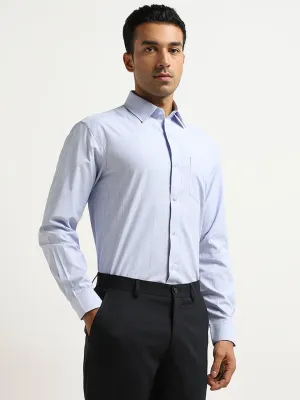 WES Formals Blue Pinstripe Design Relaxed-Fit Shirt