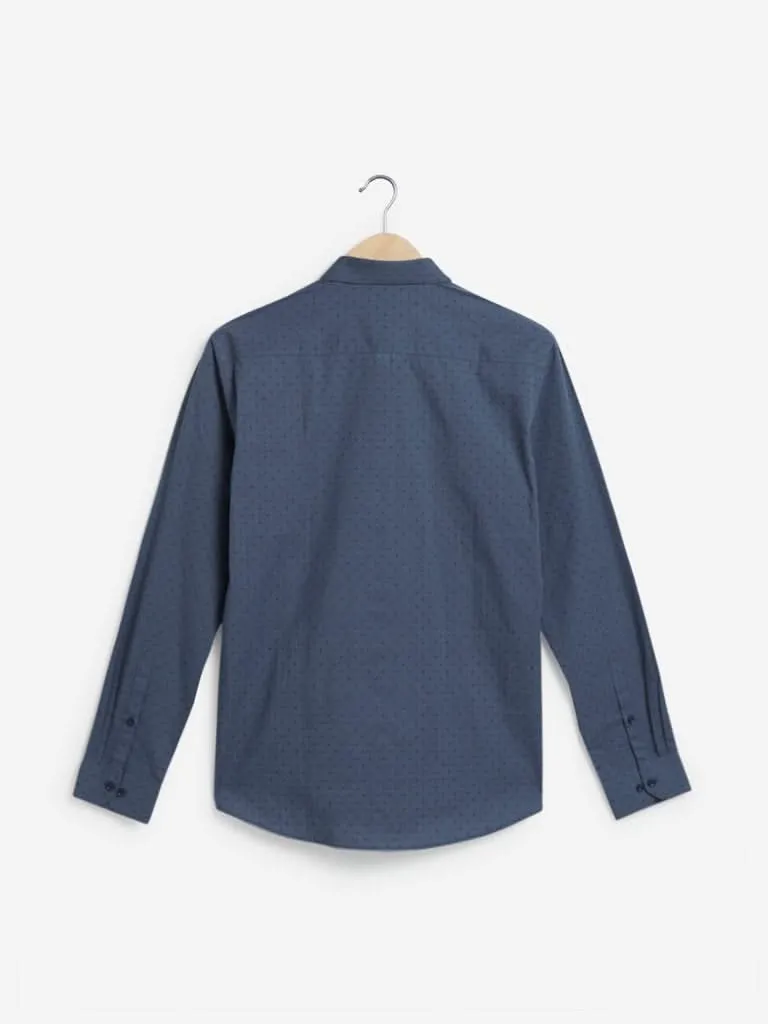 WES Formals Indigo Slim-Fit Shirt