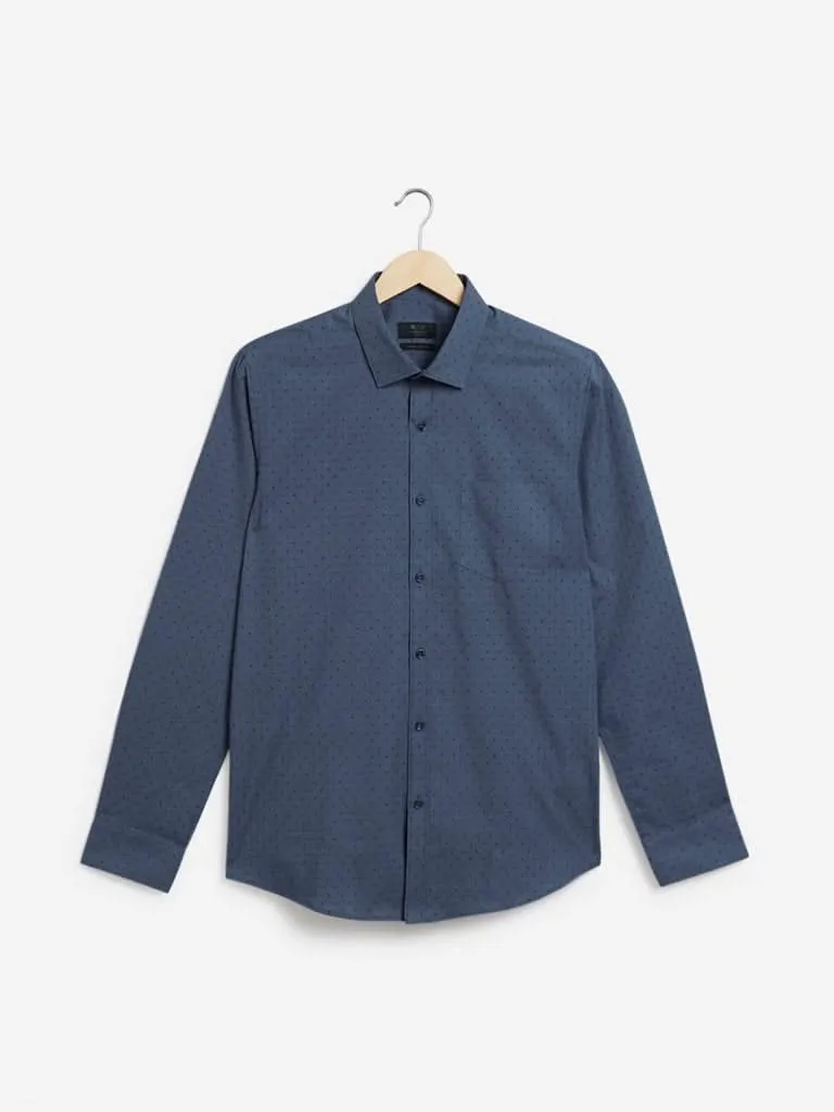 WES Formals Indigo Slim-Fit Shirt