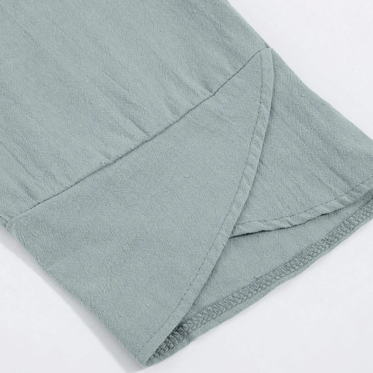 Women Summer Casual Cotton Linen Pants Loose High Waist Capris Lounge Trousers Wide Leg Cropped Pants for Casual