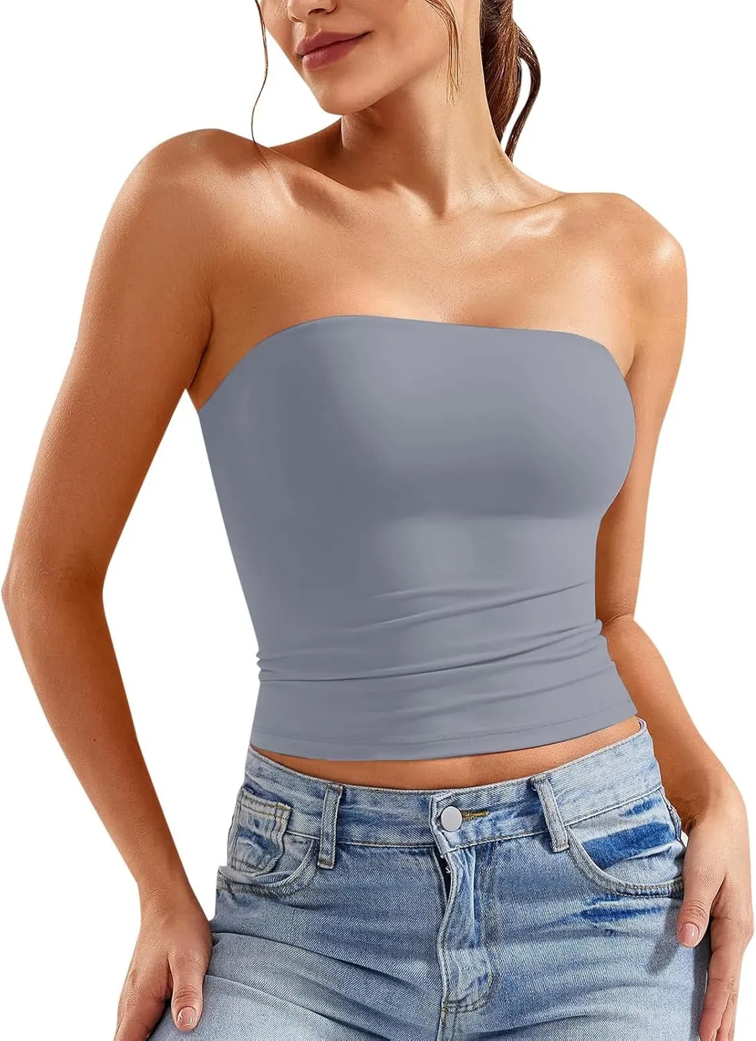 Women Y2K Backless Strapless Tube Tops Bandeau Sleeveless Tank Tops 2025 Summer Clothes Going Out