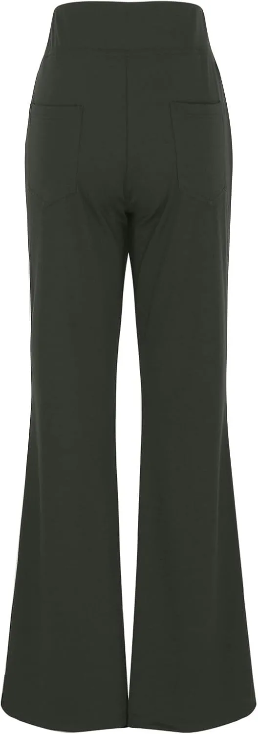 Womens Bootcut Dressy Pants Business Casual Work Pants with Pockets High Waist Stretchy Trousers Pull On Office