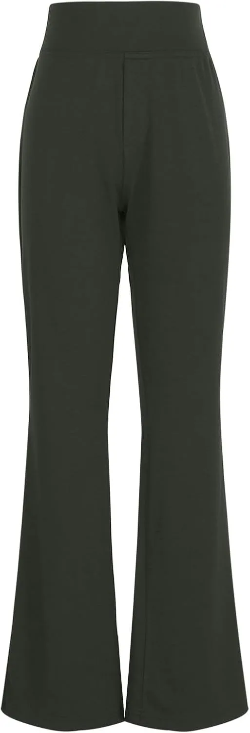 Womens Bootcut Dressy Pants Business Casual Work Pants with Pockets High Waist Stretchy Trousers Pull On Office