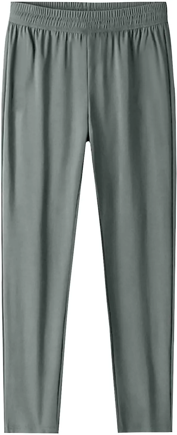 Women's Fashion Athletic Exercise Pants Active Breathable Trousers Cute Elastic Solid Color Outfits
