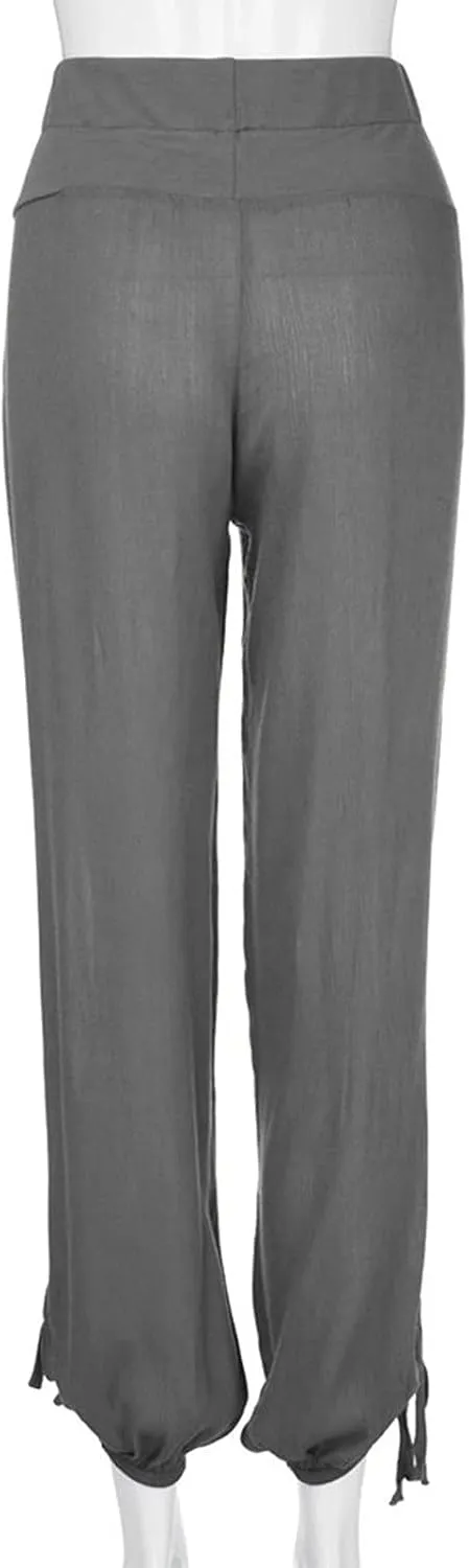 Women's Palazzo Pants, Women High Waist Casual Wide Leg Long Palazzo Pants Trousers Regular Size