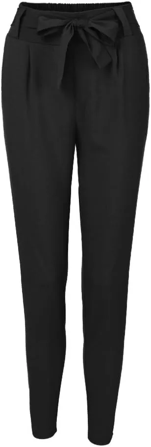 Women's Paper Bag Waist Pants Slim Fit Casual Office Pencil Trousers Elastic High Waist Bow-Knot Slacks with Pockets