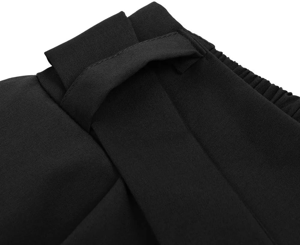 Women's Paper Bag Waist Pants Slim Fit Casual Office Pencil Trousers Elastic High Waist Bow-Knot Slacks with Pockets
