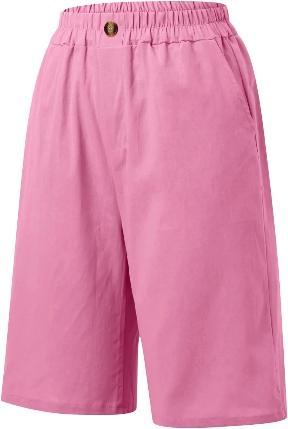 Women's Summer High Waisted Cotton Linen Palazzo Pants Wide Leg Long Ruched Workout Pant Trouser with Pocket