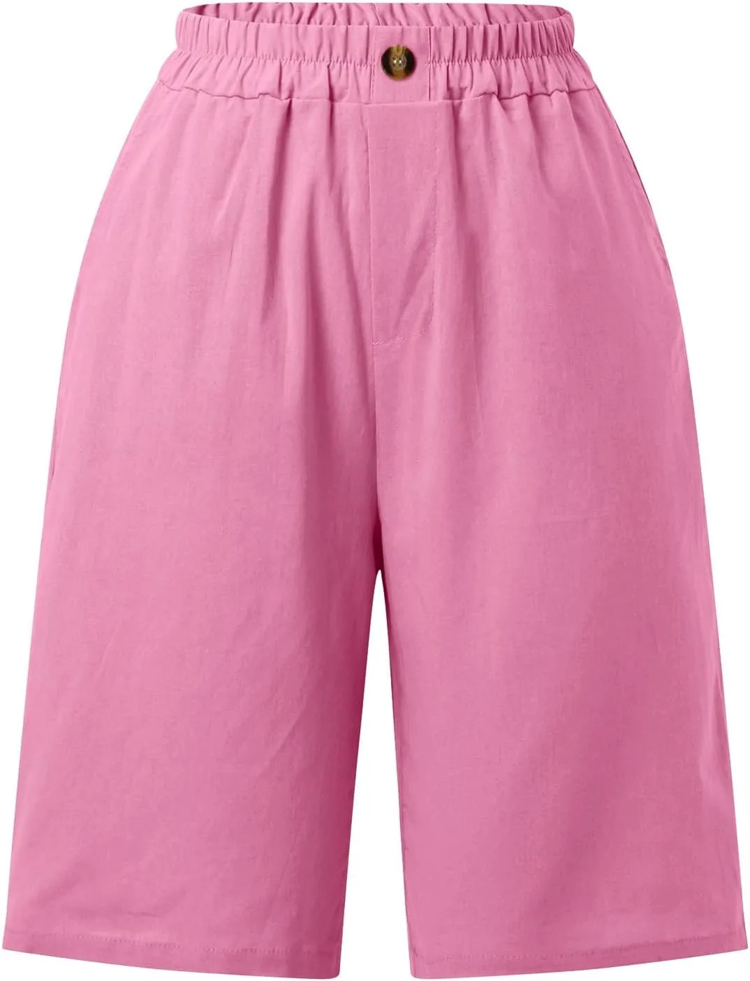 Women's Summer High Waisted Cotton Linen Palazzo Pants Wide Leg Long Ruched Workout Pant Trouser with Pocket