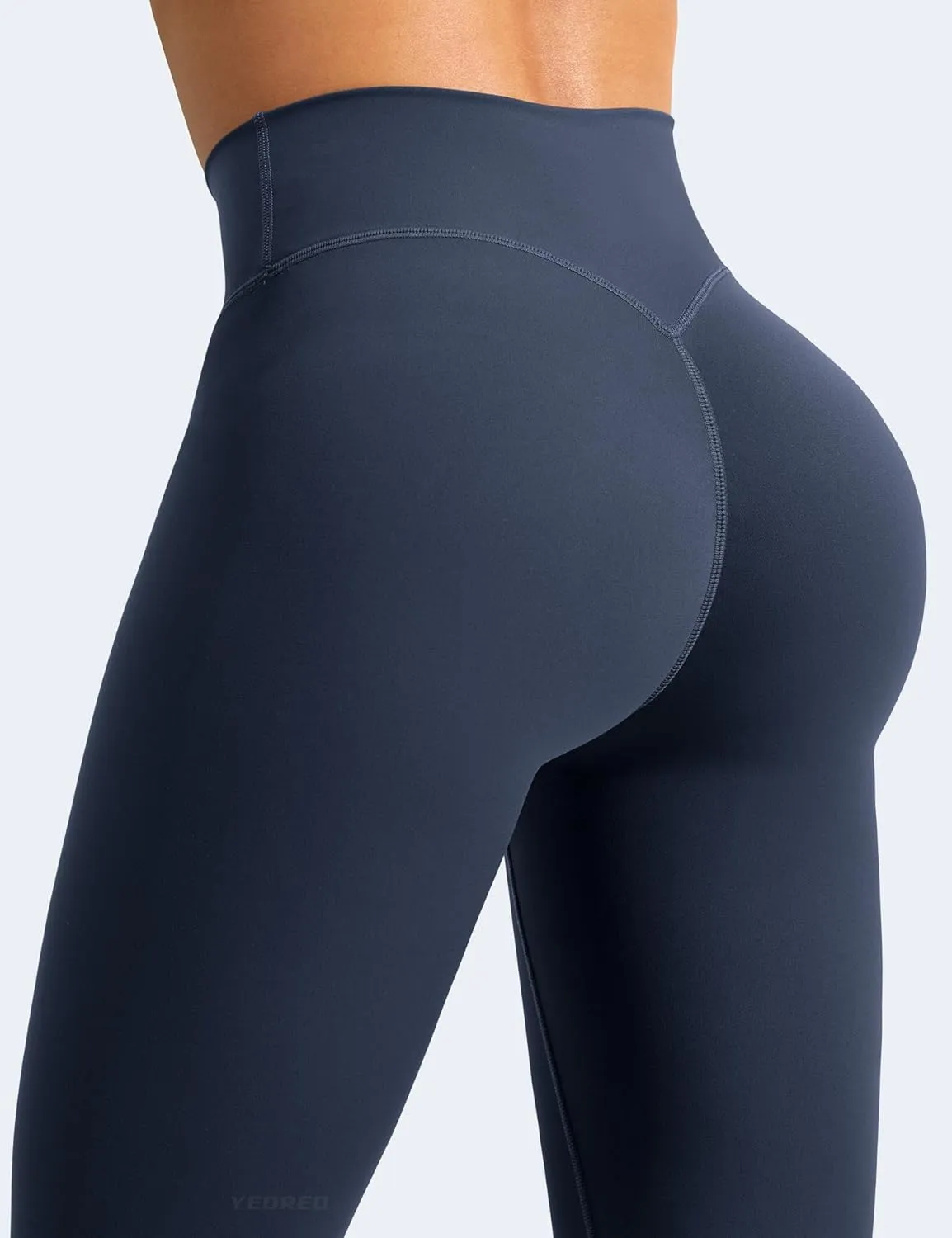 YEOREO Leggings for Women Hidden Scrunch High Waisted Yoga Pants V Cross Tummy Control Craze Compression Workout