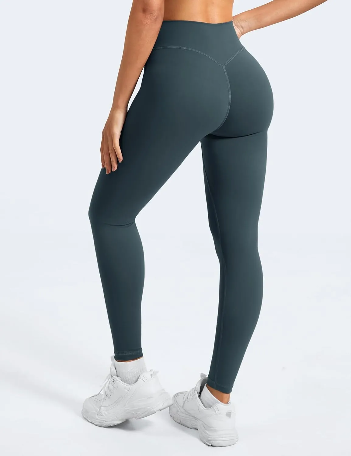 YEOREO Leggings for Women Hidden Scrunch High Waisted Yoga Pants V Cross Tummy Control Craze Compression Workout