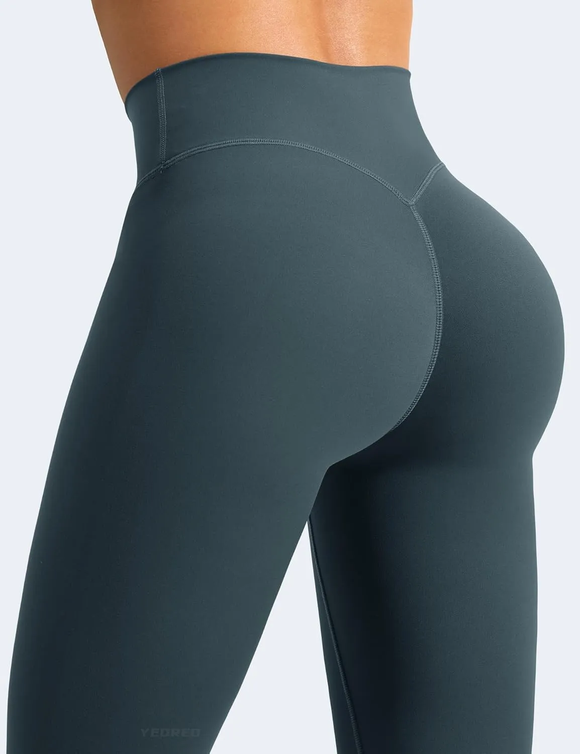 YEOREO Leggings for Women Hidden Scrunch High Waisted Yoga Pants V Cross Tummy Control Craze Compression Workout